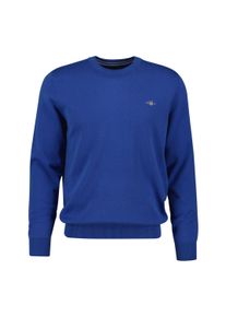 Sweater Gant "Strickpullover CLASSIC COTTON C-NECK", Herren, Gr. XL, blau (blau (rich blau)), Obermaterial: 100% Baumwolle CO., Sweatshirts Sweater