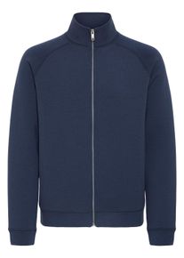 Sweatjacke Casual Friday "Sweatjacke CFSIGURD 0096 zipthrough sweatshirt", Herren, Gr. S, blau (schwarz iris), Obermaterial: 80% Viskose CV. 13% Polyester PES. 7% Elasthan EL., Sweatjacken Sweatjacke