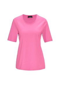 Langarm-Poloshirt GOLDNER "Kurzgr&ouml;&szlig;e Basic Baumwollshirt mit kurzem Arm", Damen, Gr. 24, pink, Obermaterial: 100% Baumwolle CO., normal, Sonstiges, Shirts Langarm-Poloshirt, Ohne