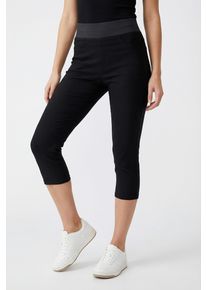Caprileggings Freequent "FQSHANTAL-CA-POWER", Damen, Gr. XXL, N-Gr, schwarz, Web, Obermaterial: 76% Viskose, 21% Polyamid, 3% Elasthan, unifarben, skinny fit 3/4-L&auml;nge, Hosen Caprileggings, mit extra breitem Bund