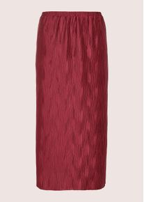 Madeleine Mode Midirock MADELEINE "Midirock Schlupfrock mit Wellenstruktur", Damen, Gr. 38, rot (rubinrot), Obermaterial: 100% Polyester PES., Modern, schmal, R&ouml;cke Midirock, Jerseyrock mit Struktur
