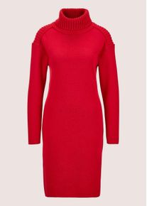 Madeleine Mode Strickkleid MADELEINE "Strickkleid Legeres Strickkleid mit weitem Rollkragen", Damen, Gr. 42, N-Gr, rot, Obermaterial: 50% Polyacryl PAN. 50% Wolle WO., Modern, normal, Kleider Strickkleid