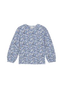 Sweatshirt Minymo "Langarmshirt MIT-shirt LS AOP", M&auml;dchen, Gr. 134, blau (true blau), Obermaterial: 48% Modal CMD. 48% Baumwolle CO. 4% Elasthan EL., Sweatshirts Sweatshirt