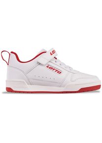 Sneaker Lotto, M&auml;dchen, Gr. 25, rot (wei&szlig;, rot), Kunstfaser, Synthetik, clean, Schuhe Sneaker, - in kinderfu&szlig;gerechter Passform