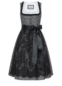 N&uuml;bler Dirndl N&Uuml;BLER "Midi Dirndl Leo", Damen, Gr. 40, EURO, silber, Obermaterial: 100% Viskose CV., Kleider Dirndl