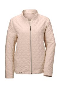 Sommerjacke GOLDNER "L&auml;ssige Baumwolljacke mit Stehkragen", Damen, Gr. 38, beige (stein), Obermaterial: 97% Baumwolle CO. 3% Elasthan EL., normales B&uuml;ndchen, Jacken Sommerjacke, Stepp-Optik