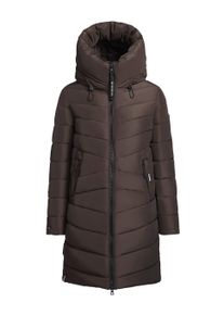 Steppmantel Khujo "Steppmantel Pluz-YM", Damen, Gr. XL, braun (schwarz braun), Obermaterial: 100% Polyester PES. Obermaterial: Futter: 100% Nylon NY. 100% Polyester PES., M&auml;ntel Steppmantel