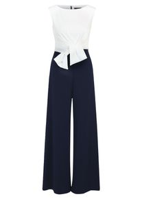 Jumpsuit Vera Mont "Jumpsuit mit weitem Bein", Damen, Gr. 46, EURO, blau (dunkelblau, wei&szlig;), Obermaterial: 95% Polyester PES. 5% Elasthan EL., Overalls Jumpsuit