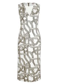 Sommerkleid Alba Moda "Kleid Kleid", Damen, Gr. 44, N + K Gr, wei&szlig; (ecru, oliv), Obermaterial: 95% Polyester PES. 5% Elasthan EL., Modern, figurbetont, Kleider Sommerkleid