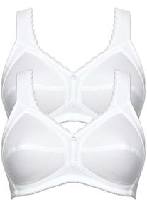 Entlastungs-BH SuSa "2er Pack Entlastungs BH Cotton", Damen, Gr. 95, Cup A, wei&szlig;, Stoff, Obermaterial: 100% Baumwolle CO., BHs Entlastungs-BH