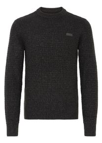 Strickfleece-Pullover Blend "Strickpullover BHMPattax", Herren, Gr. L, grau (charcoal mix), Obermaterial: 100% Polyacryl PAN., Pullover Strickfleece-Pullover
