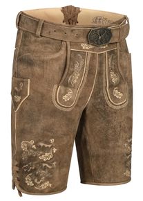 N&uuml;bler Trachtenlederhose N&Uuml;BLER "Lederhose Siegbert", Herren, Gr. 54, EURO, braun, Obermaterial: 100% Lammleder LEL., Hosen Trachtenlederhose