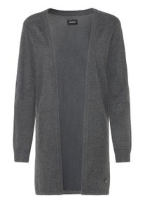 Strickjacke oxmo "Strickjacke OXAIDA LONG", Damen, Gr. S, grau (dunkelgrau melange), Obermaterial: 70% Viskose CV. 30% Polyamid PA., Strickjacken Strickjacke