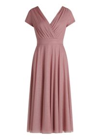 Cocktailkleid Vera Mont "Cocktailkleid im Glitzer-Look", Damen, Gr. 42, EURO, rosa (silber, ros&eacute;), Obermaterial: 100% Polyester PES., Kleider Cocktailkleid