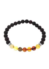 Armband OSTSEE-SCHMUCK "- Vivi 6 mm - Bernstein -" Gr. 19, bunt (mehrfarbig), Armb&auml;nder, Damen, Bernstein, Armband