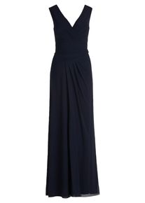 Abendkleid Vera Mont "Abendkleid mit V-Ausschnitt", Damen, Gr. 42, EURO, blau (night sky), Obermaterial: 92% Polyamid PA. 8% Elasthan EL., Kleider Abendkleid