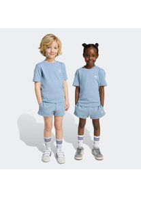 T-Shirt & Shorts adidas originals "KIDS UND SET", Damen, Gr. 110, blau (tactile blau), Obermaterial: 100% Baumwolle, KOB Set-Artikel T-Shirt & Shorts