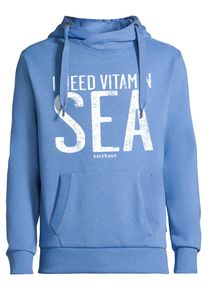 Kapuzenpullover SALZHAUT "Hoodie HEFF - VITAMIN SEA", Herren, Gr. 3XL, blau (ocean blau), Obermaterial: 55% Baumwolle CO. 45% Polyester PES., Pullover Kapuzenpullover
