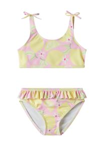 Bustier-Bikini name it "NMFZILUA BIKINI", M&auml;dchen, Gr. 86/92, N-Gr, pirouette, Elasthan, Polyester, bedruckt, Bikini-Sets Bustier-Bikini, mit s&uuml;&szlig;en R&uuml;schen- und Schleifendetails