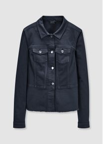 Madeleine Mode Jeansjacke MADELEINE "Jeansjacke Jeansjacke mit Sch&ouml;&szlig;chen", Damen, Gr. 36, blau (marine), Obermaterial: 90% Baumwolle CO. 7% Polyester PES. 3% Elasthan EL., Modern, normal, Jacken Jeansjacke