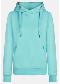 Kapuzenpullover SALZHAUT "Hoodie S&Uuml;NN", Damen, Gr. XS, blau (aqua), Obermaterial: 55% Baumwolle CO. 45% Polyester PES., Pullover Kapuzenpullover