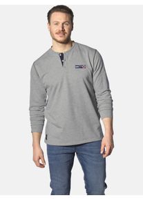 Sweatshirt Jan Vanderstorm "Sweatshirt JORNSEN", Herren, Gr. 5XL, grau (silbergrau melange), Obermaterial: 70% Baumwolle CO. 30% Polyester COOLMAX PES(Coolmax)., Shirts Sweatshirt