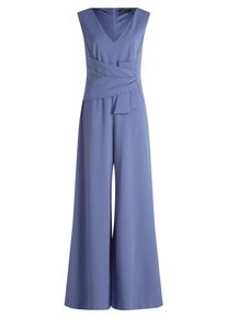 Jumpsuit Vera Mont "Jumpsuit mit weitem Bein", Damen, Gr. 48, EURO, blau (tansanit blau), Obermaterial: 95% Polyester PES. 5% Elasthan EL., Overalls Jumpsuit