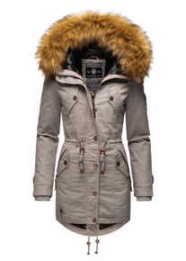 Wintermantel Marikoo "Wintermantel La Viva Prc", Damen, Gr. XS, grau (zinc grau), Obermaterial: 100% Baumwolle CO. Obermaterial: Futter: 100% Polyester PES. 100% Polyester PES., M&auml;ntel Wintermantel