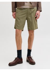 Jack & Jones Shorts JACK & JONES "JPSTJAIDEN HYBRID BONDI JOG SHORT REG SN", Damen, Gr. XL, N-Gr, deep lichen gr&uuml;n, Web, Obermaterial: 80% Baumwolle, 20% Leinen, unifarben, relaxed fit knielang, Hosen Shorts, Baumwollmischung, locker geschnitten