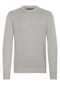 Strickfleece-Pullover INDICODE "Strickpullover IDRicardo", Herren, Gr. 3XL, grau (light grau mix), Obermaterial: 100% Baumwolle CO., Pullover Strickfleece-Pullover