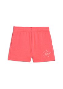 Trainingsshorts Puma "ESS SCRIPT SHORTS G", M&auml;dchen, Gr. 176, N-Gr, peach frost, Sweatware, Obermaterial: 68% Baumwolle, 32% Polyester, bedruckt, regular fit normal, Hosen Trainingsshorts, sportlich, f&uuml;r den Alltag, aus Baumwollmischung, regular fit
