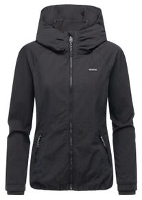 Outdoorjacke Ragwear "Outdoorjacke Dizzie A YOUMODO", Damen, Gr. XS, schwarz, Obermaterial: 68% Baumwolle CO. 32% Nylon NY., Jacken Outdoorjacke