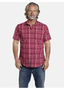 Kurzarmhemd Jan Vanderstorm "Kurzarmhemd FEELIKS", Damen, Gr. XXL, weit, rot, Obermaterial: 67% Baumwolle CO. 30% Polyester COOLMAX PES(Coolmax). 3% Elasthan EL., Hemden Kurzarmhemd