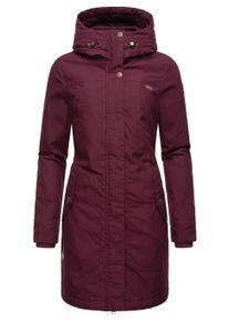 Wintermantel Ragwear "Wintermantel Jannisa", Damen, Gr. XL, rot (wine rot), Obermaterial: 65% Polyester PES. 35% Baumwolle CO. Obermaterial: Futter: 100% Polyester PES. 100% Polyester PES., M&auml;ntel Wintermantel