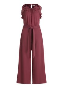 Jumpsuit Vera Mont "Jumpsuit mit Volant", Damen, Gr. 38, EURO, rot (sweet bloom), Obermaterial: 95% Polyester Pol. recyc.. 5% Elasthan EL., Overalls Jumpsuit