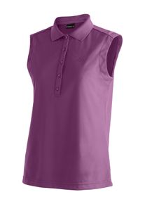 Poloshirt Maier Sports "Ulrike sleeveless", Damen, Gr. 46, purpurviolett, 100% Polyester, Shirts Poloshirt, Damen Polo, leichtes Shirt, &auml;rmelloses Funktionsshirt, Regular Fit