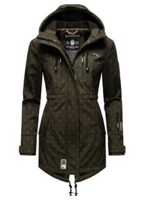 Funktionsparka Marikoo "Funktionsmantel Zimtzicke", Damen, Gr. XS, gr&uuml;n (schwarz olive with print), Obermaterial: 98% Polyester PES. 2% Elasthan EL. Obermaterial: Futter: 100% Polyester PES., Jacken Funktionsparka