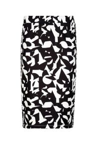 Bleistiftrock Alba Moda "Rock Rock mit grafischem Druck", Damen, Gr. 34, schwarz, Obermaterial: 95% Polyester PES. 5% Elasthan EL., Modern, figurbetont, R&ouml;cke Bleistiftrock