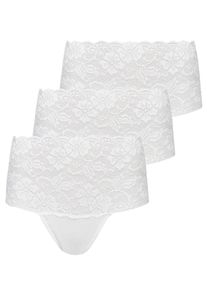 Taillenslip Nina von C. "3er Pack Damen Taillenslip Fine Cotton", Damen, Gr. 46, wei&szlig;, Obermaterial: 100% Baumwolle CO., Unterhosen Taillenslip