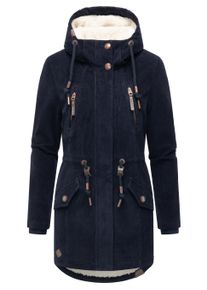 Kurzmantel Ragwear "Kurzmantel Ellsie Cordy YOUMODO", Damen, Gr. XXL, blau (navy), Obermaterial: 100% Baumwolle CO. Obermaterial: Futter: 100% Polyester PES. 100% Polyester PES., M&auml;ntel Kurzmantel