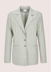 Madeleine Mode Jackenblazer MADELEINE "Blazer Eleganter Einreiher mit Nadelstreifen", Damen, Gr. 42, grau (silbergrau, silberfarben), Obermaterial: 63% Polyester PES. 33% Viskose CV. 2% Elasthan EL. 2% metallisierte Fasern MTF., Modern, gerade, Blazer Jackenblazer, schimmerndes Effektgarn