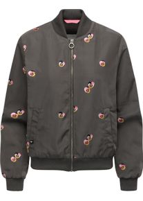 Outdoorjacke Ragwear "Outdoorjacke Lunara YOUMODO", Damen, Gr. S, grau (stone grau), Obermaterial: 100% Polyester PES. Obermaterial: Futter: 100% Polyester PES., l&auml;ssig geschnitten, V-Ausschnitt, &Auml;rmel ohne &Auml;rmelschlitz Rippb&uuml;ndchen, Jacken Outdoorjacke, Leichte &Uuml;bergangsjacke mit Bomberkragen