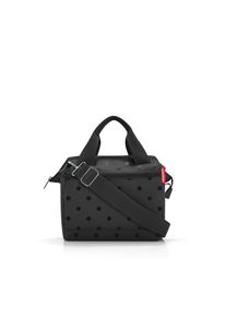 Reisetasche Reisenthel "allrounder cross", glossy dots schwarz, B:22cm H:24cm T:13cm, Polyester, Taschen, Reisetasche, Schultergurt, Rei&szlig;verschlussf&auml;cher, Tragehenkel, Steckf&auml;cher