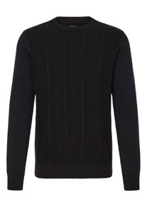 Strickfleece-Pullover Blend "Strickpullover BHBaron", Herren, Gr. L, schwarz (schwarz beauty), Obermaterial: 100% Baumwolle CO., Pullover Strickfleece-Pullover