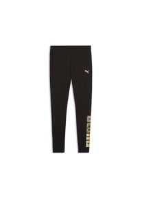 Leggings Puma "ESS LOGO LAB METALLIC LEGGINGS", Damen, Gr. S, N-Gr, Puma schwarz, Jersey, Obermaterial: 95% Baumwolle, 5% Elasthan, bedruckt, schmal normal, Hosen Leggings, aus Baumwollmischung, sportlicher Stil, schmale Passform