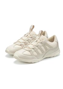 Sneaker Lascana "Freizeitschuh, Halbschuh, Turnschuhe, Slip-On-Sneaker", Damen, Gr. 41, beige, Obermaterial: 50% Lederimitat, 50% Textilmaterial. Decksohle: 100% Textilmaterial. Futter: 100% Textilmaterial. Laufsohle: 100% Synthetik, unifarben, Basic, Schuhe Sneaker, zum Reinschl&uuml;pfen mit elastischen Schn&uuml;rb&auml;ndern VEGAN