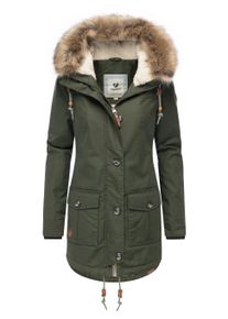 Winterjacke Ragwear "Wintermantel Jane YOUMODO", Damen, Gr. 3XL, gr&uuml;n (schwarz olive), Obermaterial: 65% Polyester PES. 35% Baumwolle CO. Obermaterial: Futter: 100% Polyester PES. 100% Polyester PES., Jacken Winterjacke