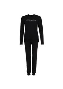 Schlafanzug Emporio Armani "Pyjama Everyday Cotton", Damen, Gr. L, schwarz, Obermaterial: 95% Baumwolle CO. 5% Elasthan EL., Homewear-Sets Schlafanzug