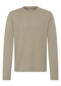 Strickfleece-Pullover Blend "Strickpullover BHBror", Herren, Gr. M, grau (oyster gray), Obermaterial: 50% Polyacryl PAN. 50% Baumwolle CO., Pullover Strickfleece-Pullover