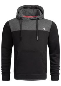 Kapuzenpullover Alessandro Salvarini "Alessandro Salvarini Herren Hoodie AS312", Herren, Gr. XXL, schwarz (schwarz, dunkelgrau), Obermaterial: 65% Baumwolle CO. 35% Polyester PES., Sweatshirts Kapuzenpullover